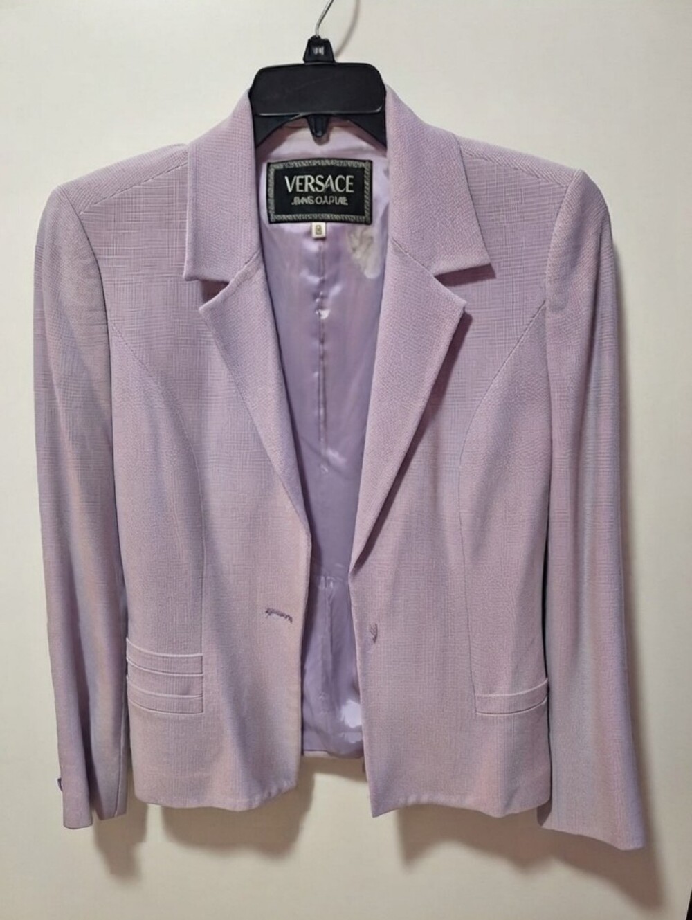 Versace Jeans Collection Lavender Single-Breasted Medusa Blazer 26/40 Sz US 4
